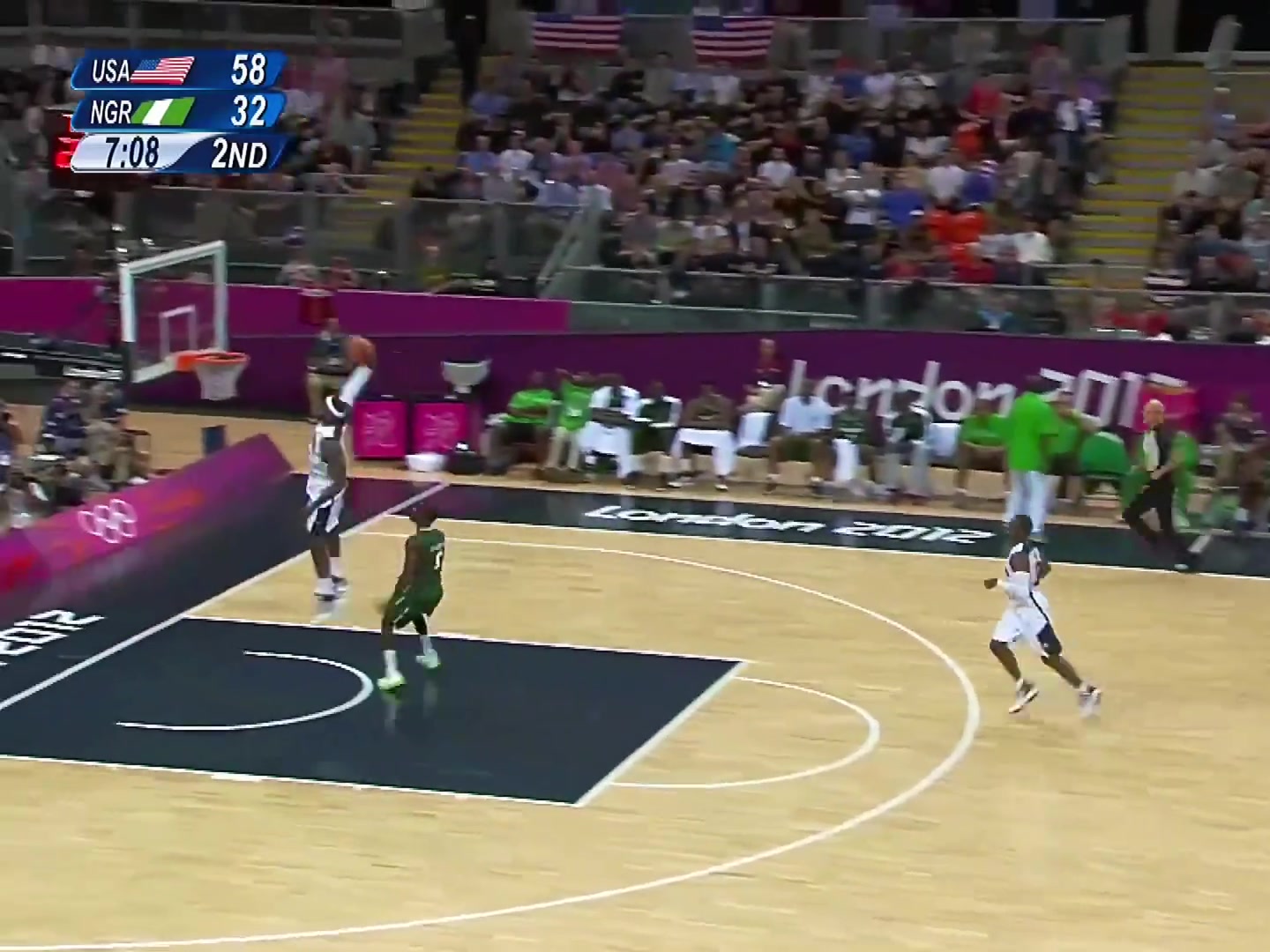 2012年！这个时期身体巅峰的詹姆斯！奥运会上表演各种炸扣！