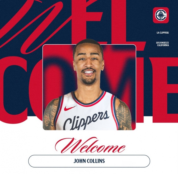 场均19分8.2篮板！快船官方：欢迎你来到快船国度 约翰-科林斯