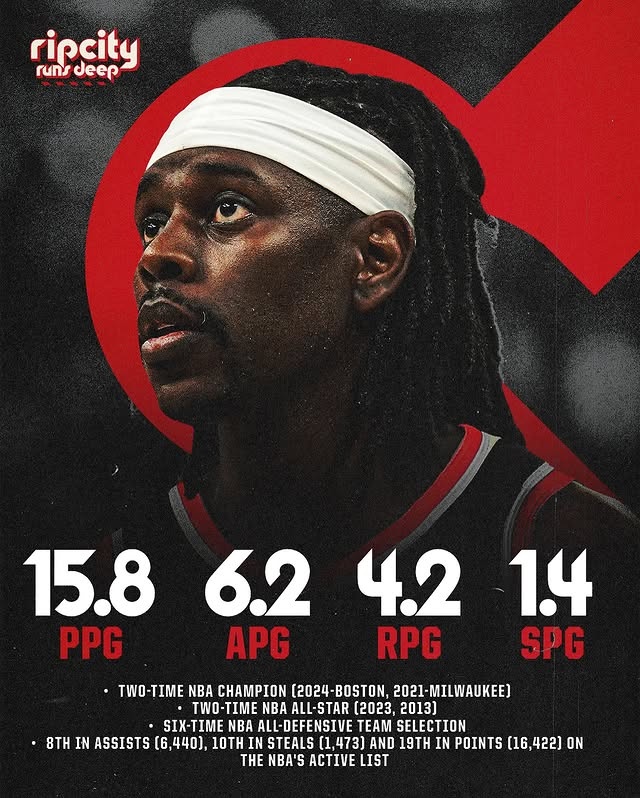 荣誉满满！开拓者发布新援霍勒迪数据海报：两次总冠军+六次防阵