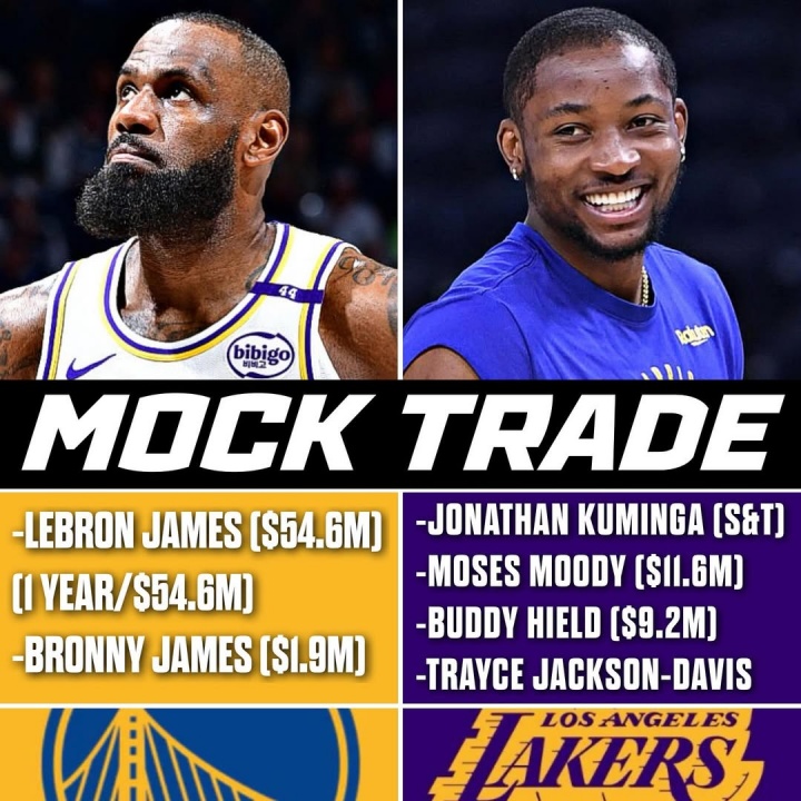 美媒交易模拟：勇士得到詹姆斯父子 送出库明加+穆迪+希尔德+TJD