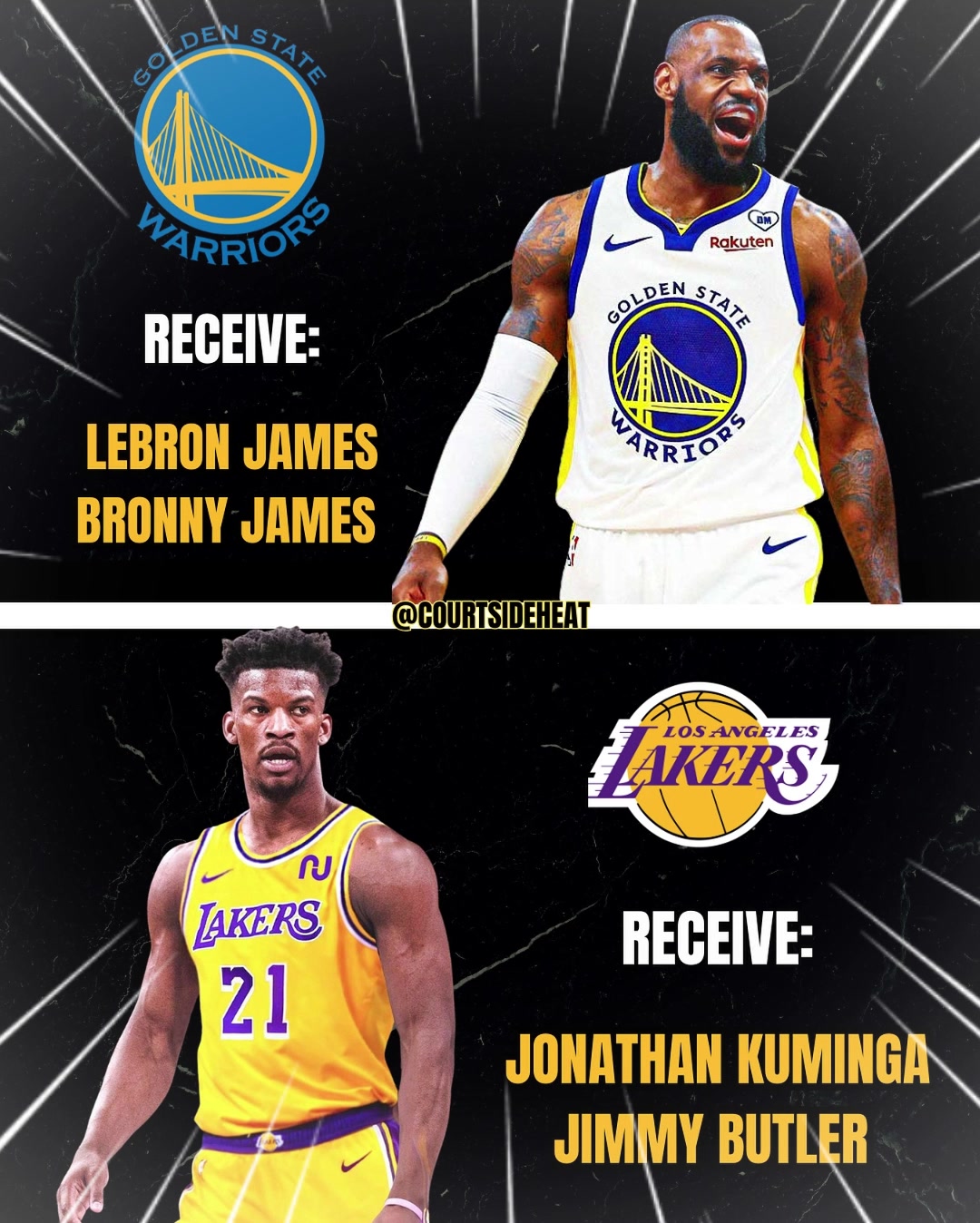 湖蜜&勇蜜看完都无语！美媒：湖人可用老詹父子去换巴特勒+库明加