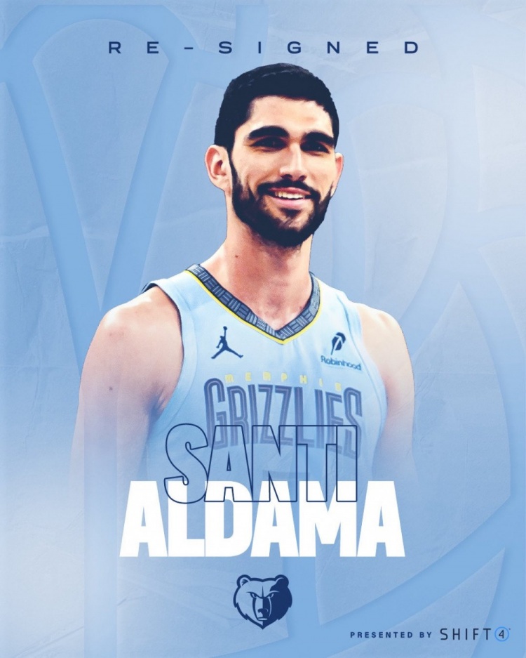 3年5250万！灰熊官方：球队正式和阿尔达马签下多年续约合同