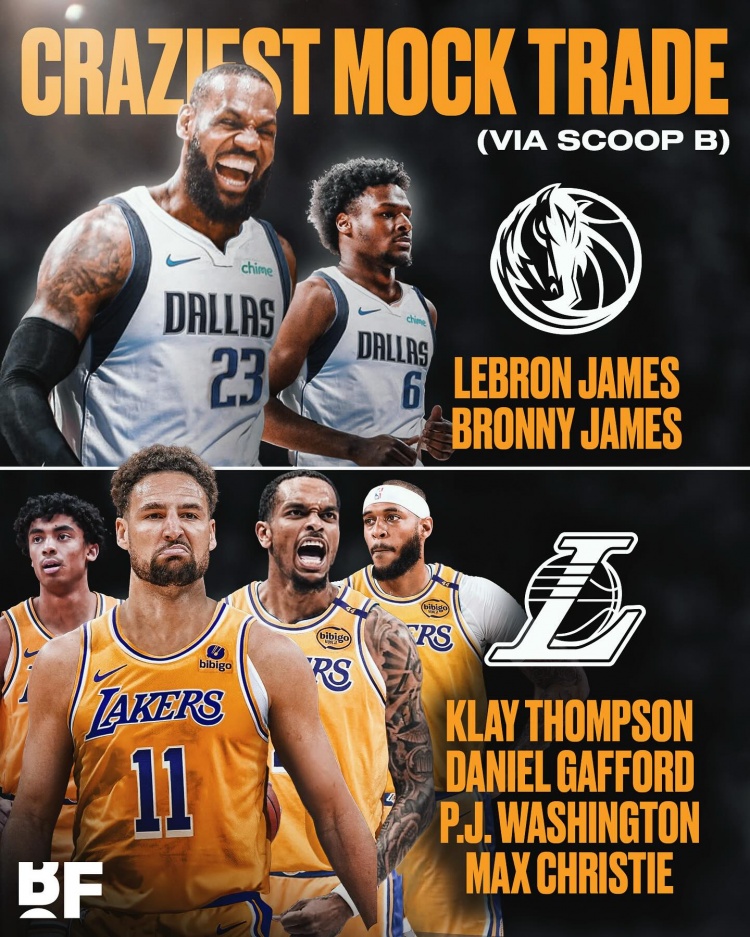 美媒交易模拟：湖人送出老詹父子 得到克莱+华盛顿+加福德等人