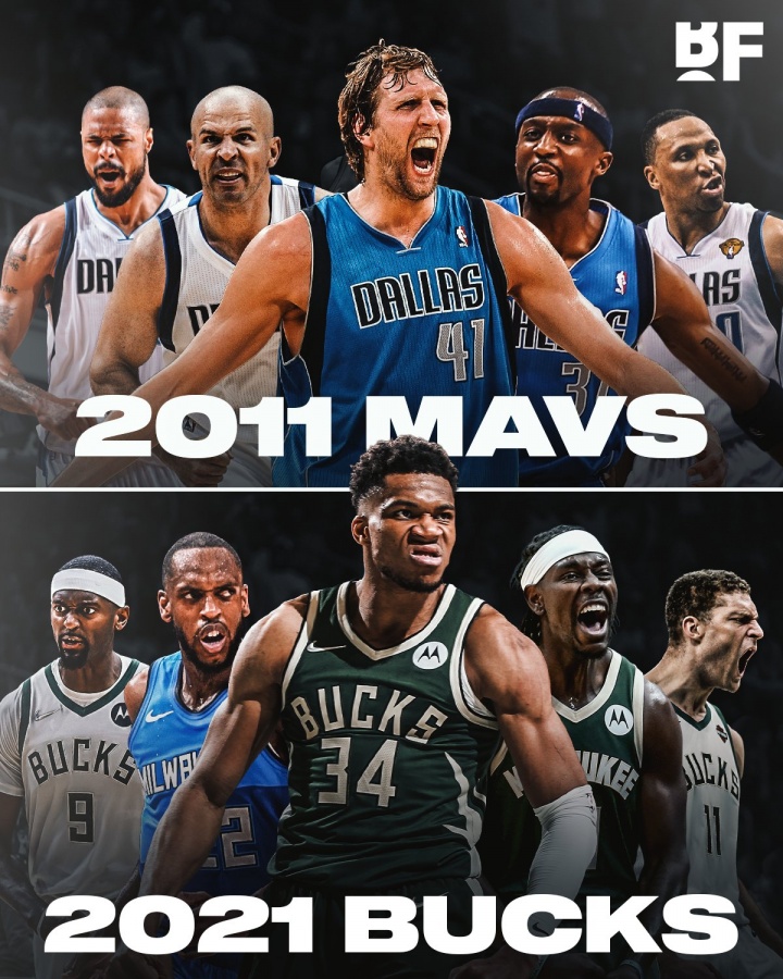 都是大前锋带队！美媒发问：2011年小牛VS2021年雄鹿 哪个更强？