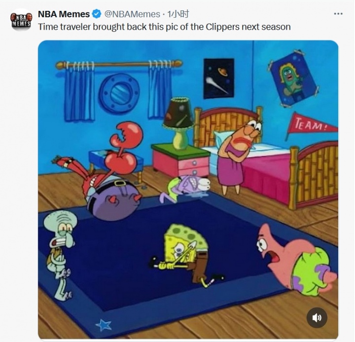 养老院😂！美媒打趣：时光旅行者回来后告诉我这是下赛季的快船