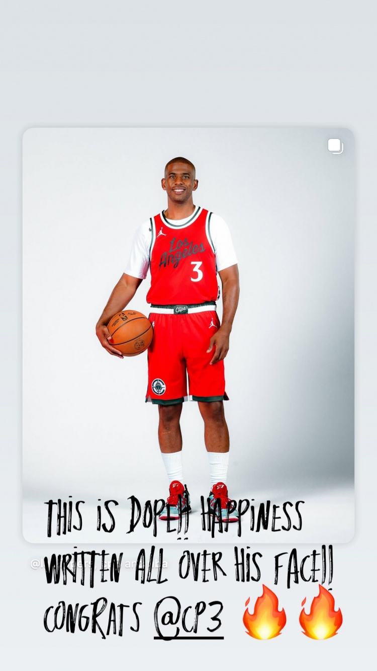 詹姆斯转发保罗快船定妆照：太酷了！ 他满脸幸福 祝贺@保罗🔥