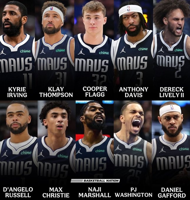 独行侠媒体晒照新赛季阵容：能排出两套首发 阵容深度全联盟第一