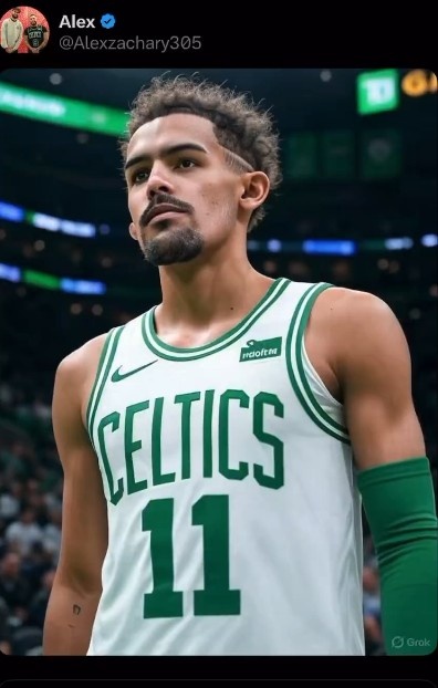 想去绿军👀？尚未续约的特雷-杨点赞凯尔特人球衣AI照