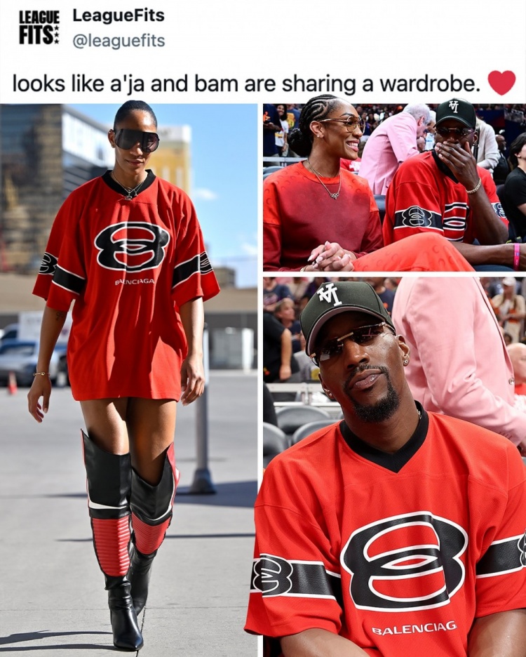 另类秀恩爱方式！阿贾再度上身阿德巴约同款上衣 这是共用衣柜吗