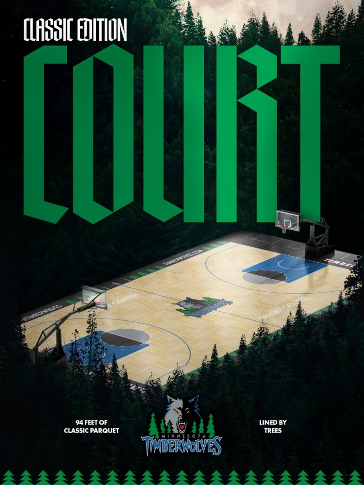 配套回归！除了球衣 加内特时期经典地板涂装新赛季也将回归