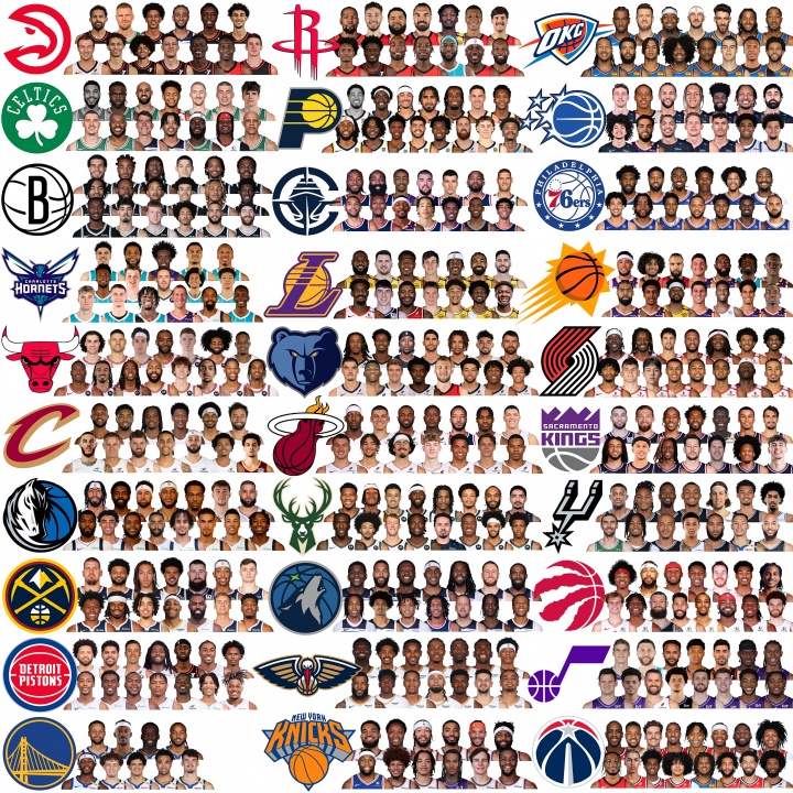 勇士亮了！NBA30队最新完整阵容大图来了！看看你的主队！