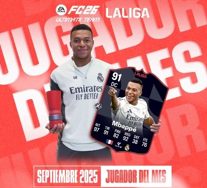 实至名归！5球1助！官方：姆巴佩当选西甲9月最佳球员