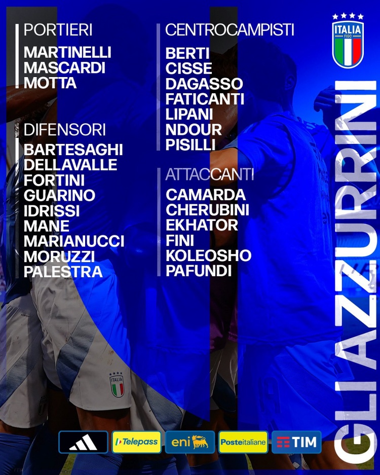 意大利U21名单：卡马达、菲利波-马内、皮西利在列