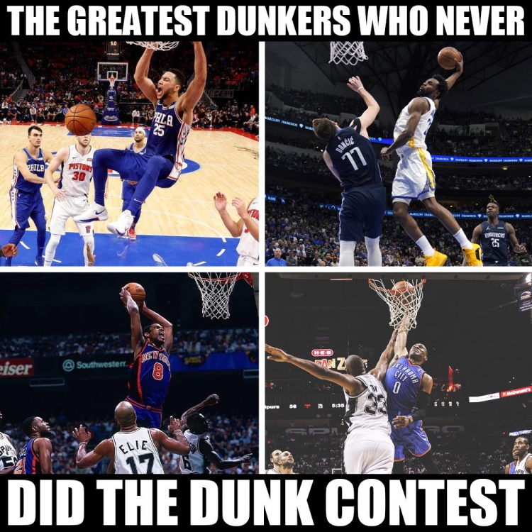 威少&维金斯上榜！美媒晒图：没有参加过扣篮大赛的最佳扣将